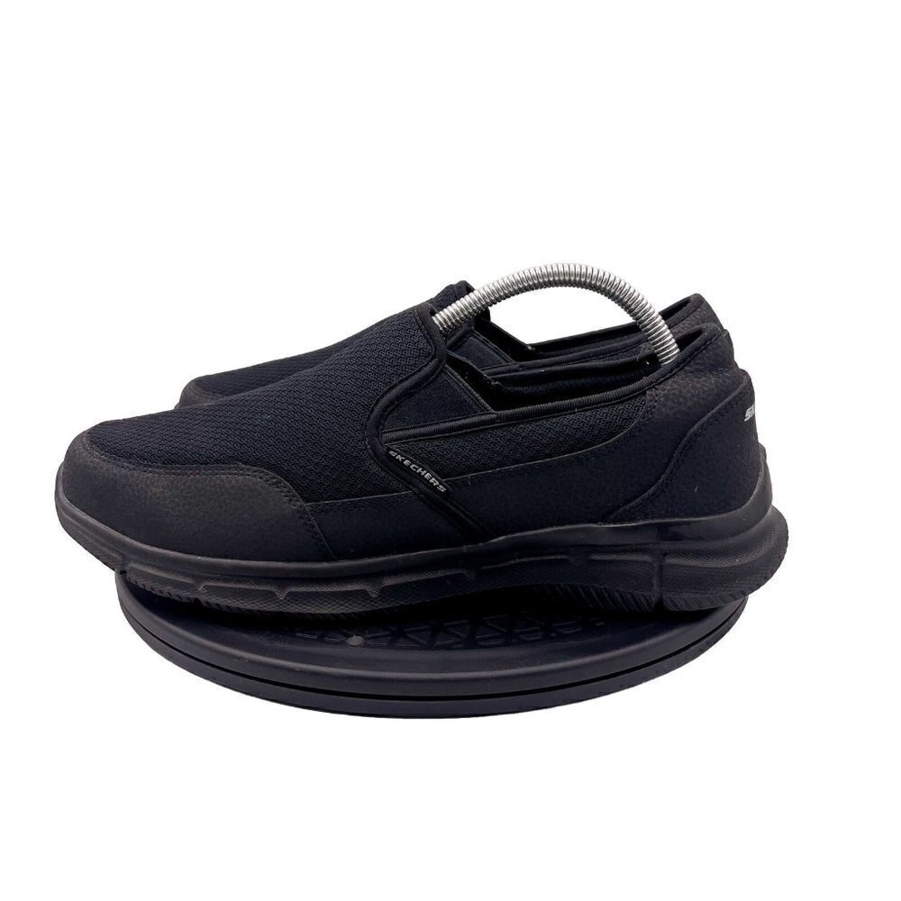 Skechers Equalizer Double Play Men Size 11 Black Shoes Slip On Loafer Low Top